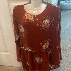 Torrid Floral Rust Blouse